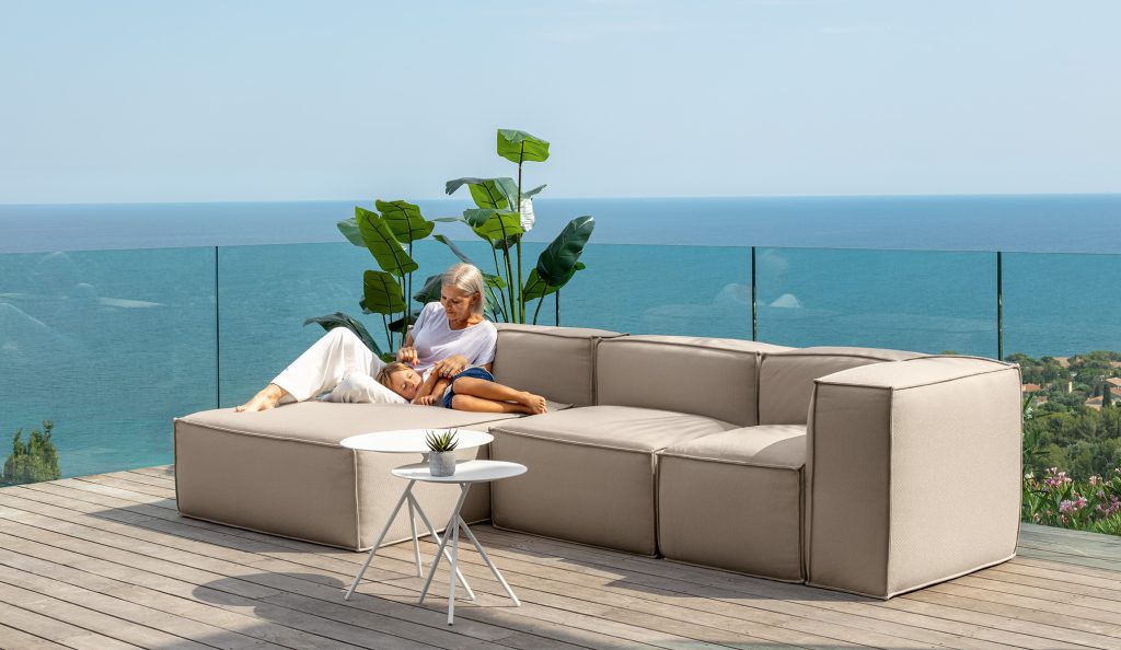 An Italian modular couch ideal for outdoor spaces